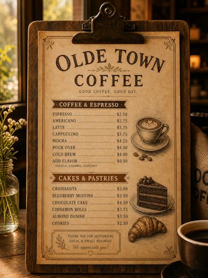 Physical Menu Card