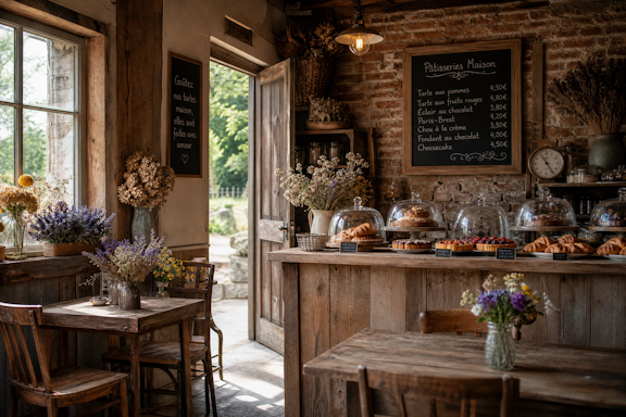Rustic interior of Le Petit Fournil