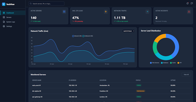 TechFlow SaaS Dashboard Demo