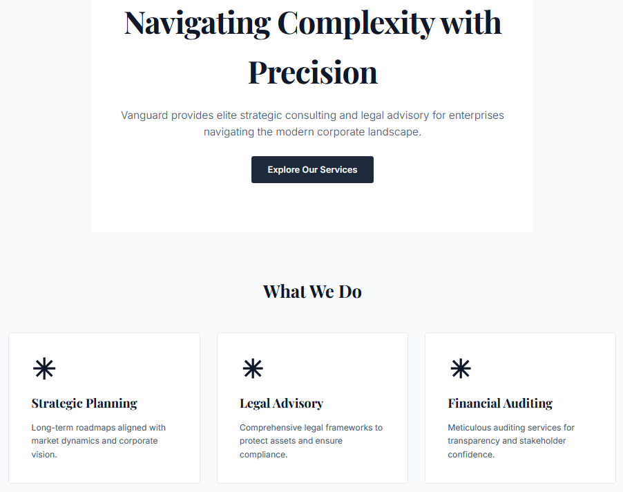 Vanguard Consulting Corporate Demo